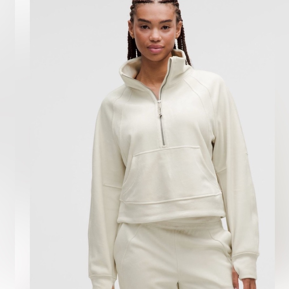 lululemon cream oversized scuba Quarter-Zip